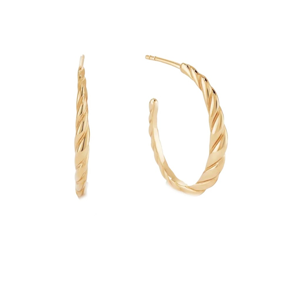Mejuri Thin Croissant Dome Hoops